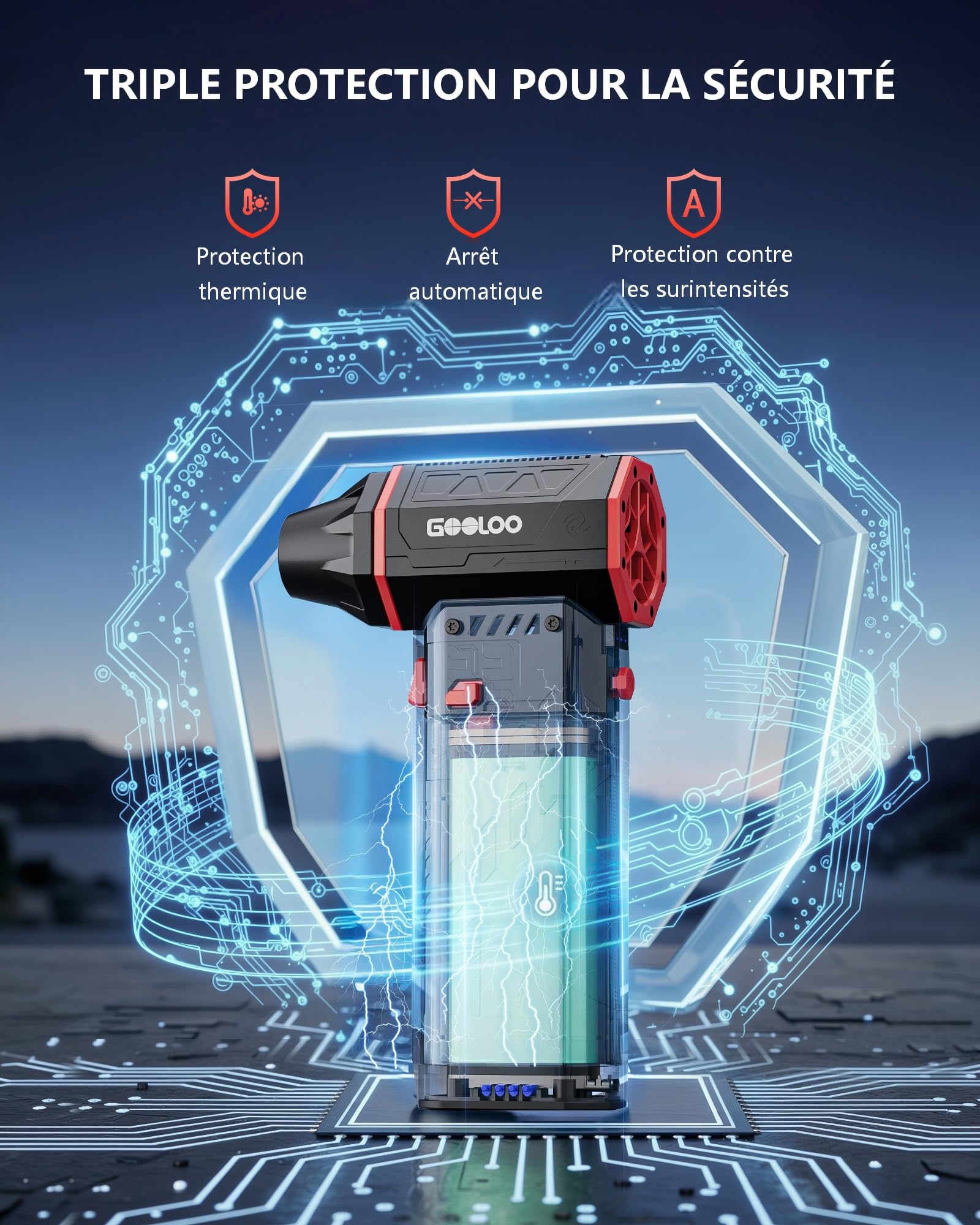 GOOLOO F5S Soufflette à Air Comprimé Électrique, Souffleur 180000TR/Min