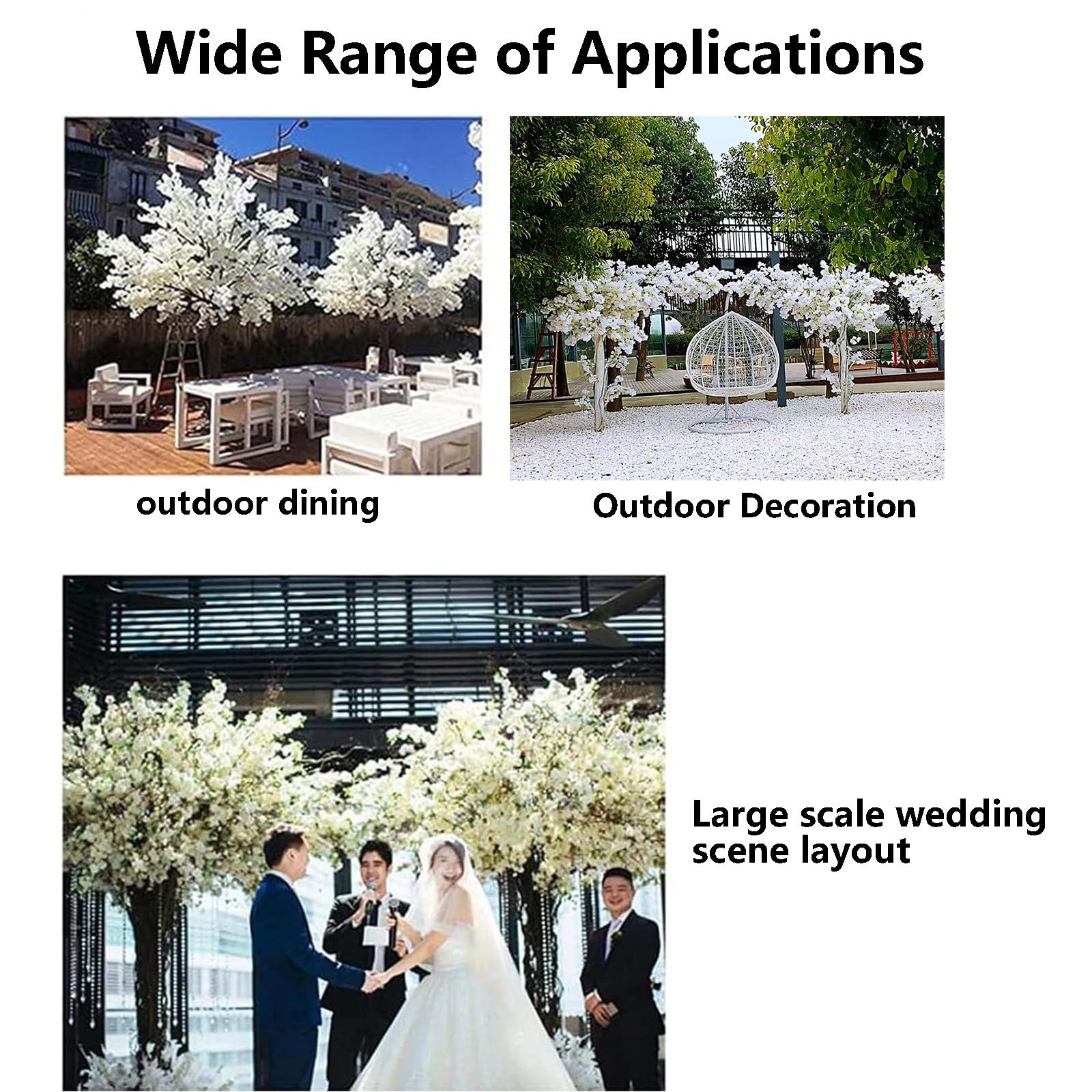 árboles Artificiales De Cerezo, Cerezo Llorón,Flor Japonés Blose Blanco Falso Sakura árbol De Flores Decoración Interiores Salón De Compras En El Centro Comercial,Extended-1.2x0.8m/3.9x2.6ft