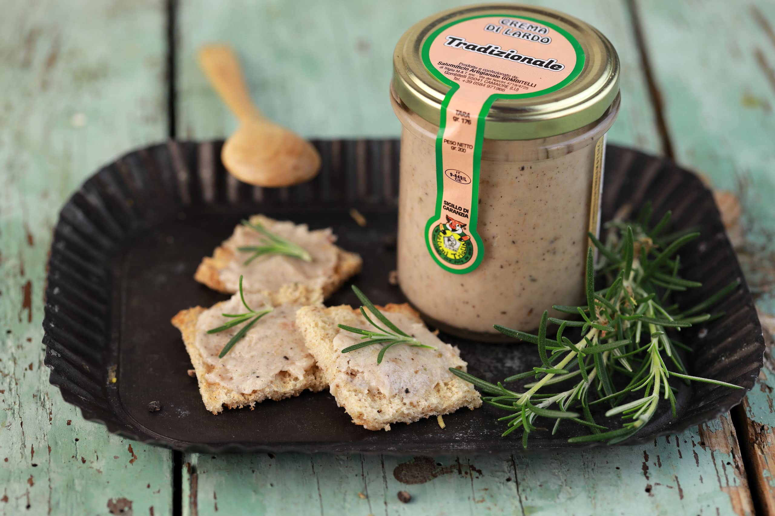 Crema di Lardo Tradizionale | vasetto da 200 gr. | Prodotto spalmabile tipico Toscano | Salumificio Artigianale Gombitelli - Toscana