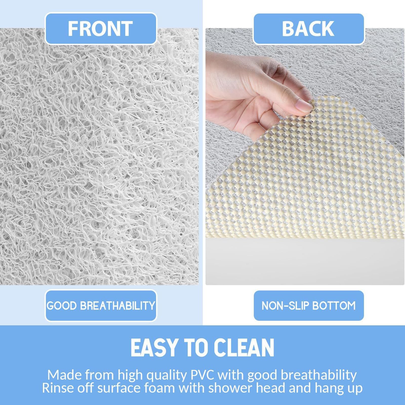 Genérico Alfombra Baño PVC Lufa Antideslizante Secado Rápido para Ducha