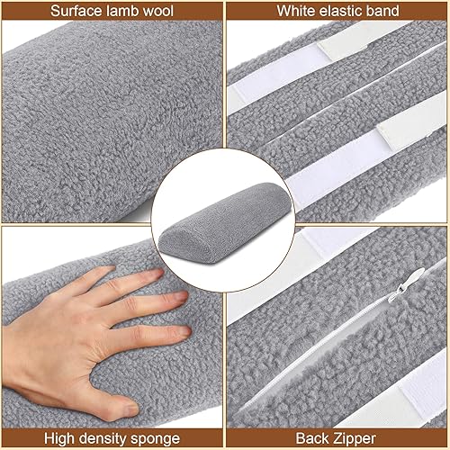 Miniatura 3 de Cojín reclinable para reposapiés para sofá con funda para media luna, almohada debajo de la rodilla, para dormir de espalda y aliviar el dolor, 19.7