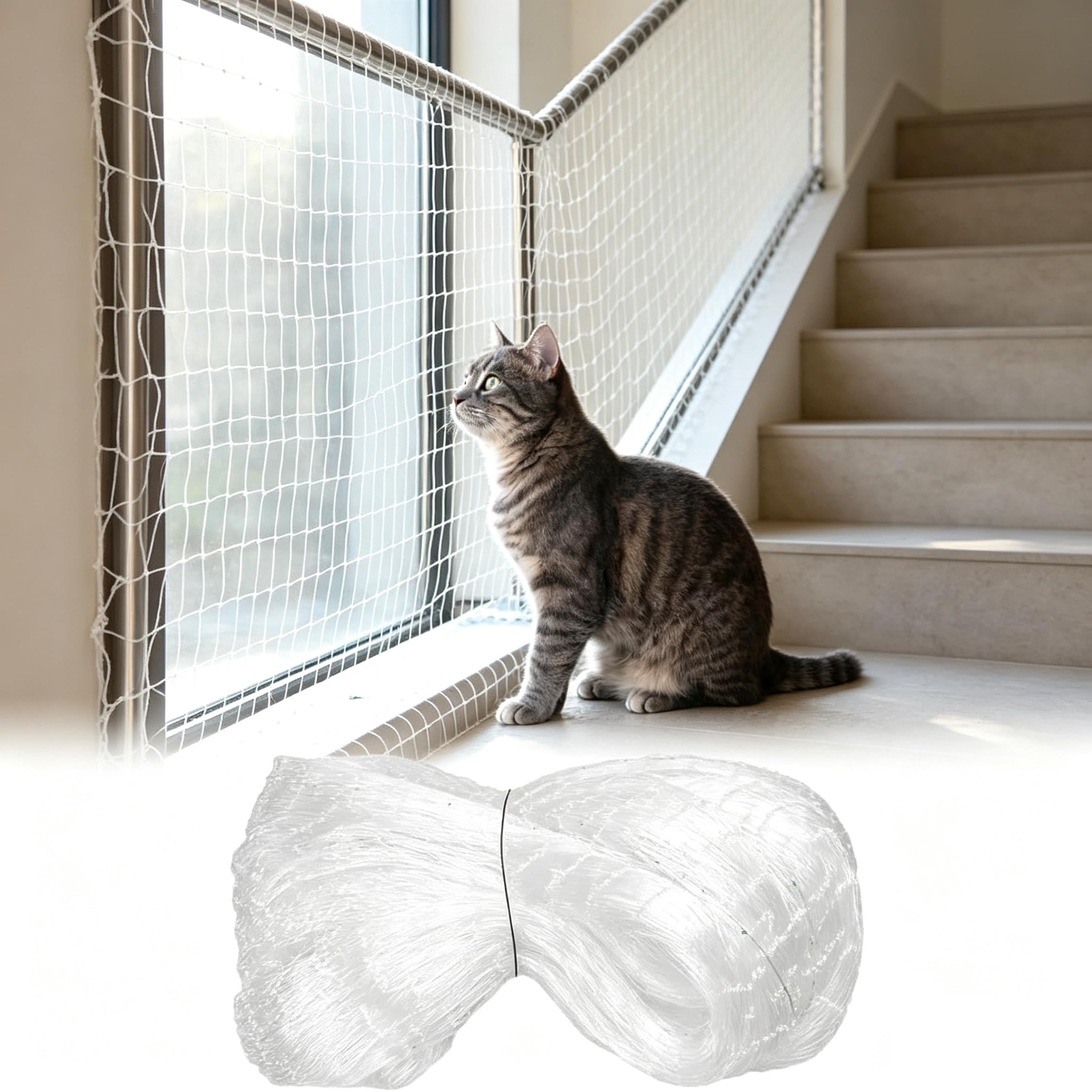 Vwejofff Cat Safety Net, 6x3m. White, anti-escape. Balcony & window.