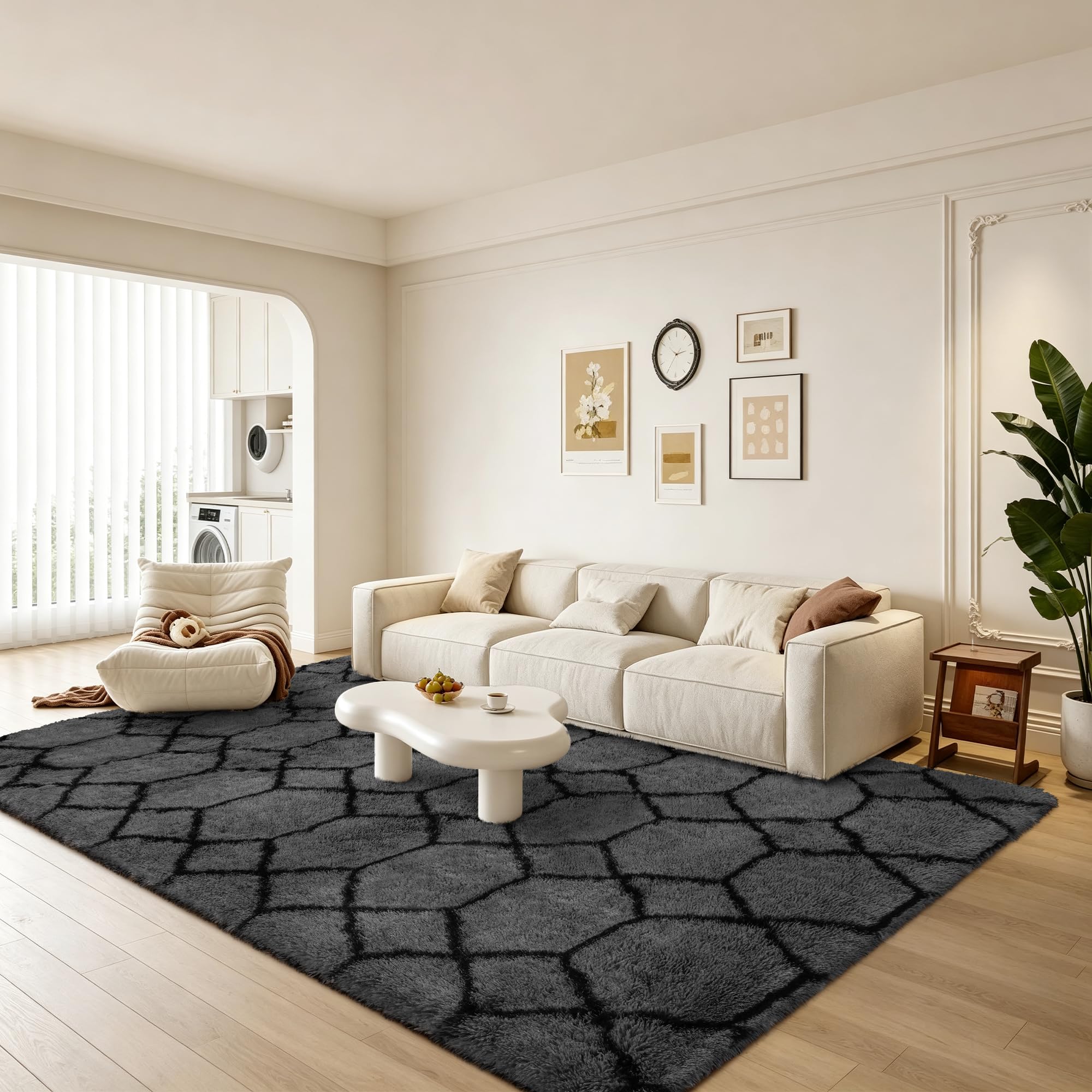 Alfombra geométrica para dormitorio, 120x180, gris y negro, alfombras de sala de estar para habitación de niños, bebé, guardería, dormitorio, decoración de salón, alfombra de piso espesor