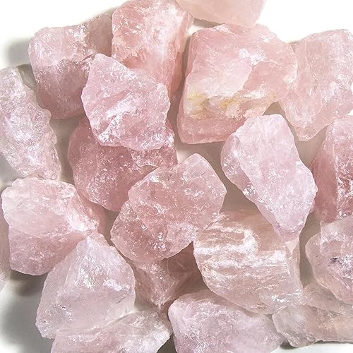 Miniatura 1 de Beverly Oaks Cristales de cuarzo rosa de 1 libra, minerales naturales crudos en bruto para cabbing, corte, lapidario, reiki, pulir, pulir,