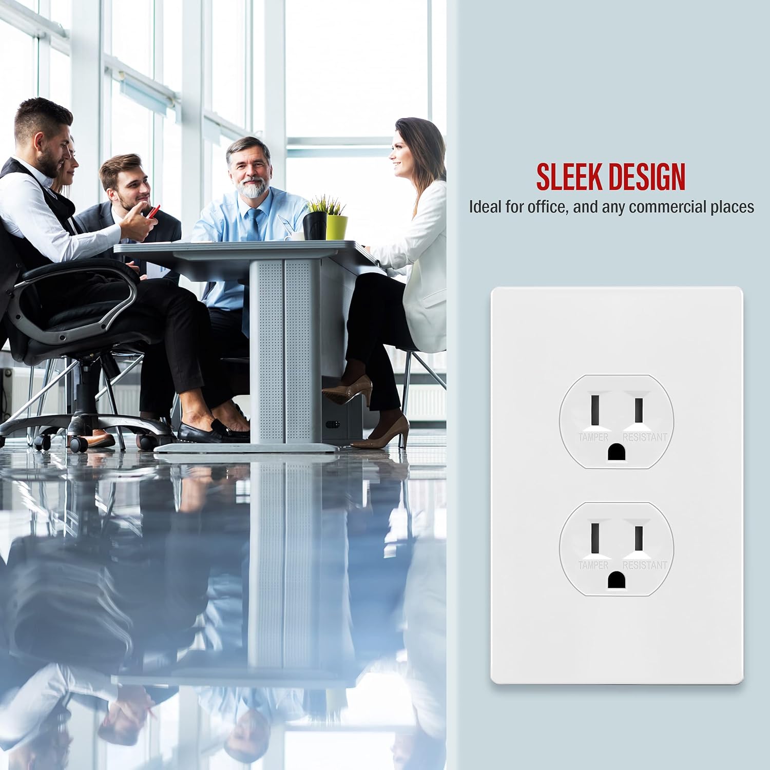 ENERLITES Screwless Duplex Wall Plates, Child Safe Receptacle Outlet Covers, Size 1-Gang 4.68"x 2.93",Unbreakable Polycarbonate Thermoplastic,SI8821-W-10PCS,Glossy, White, 10 Count (Pack of 1): Tools & Home Improvement