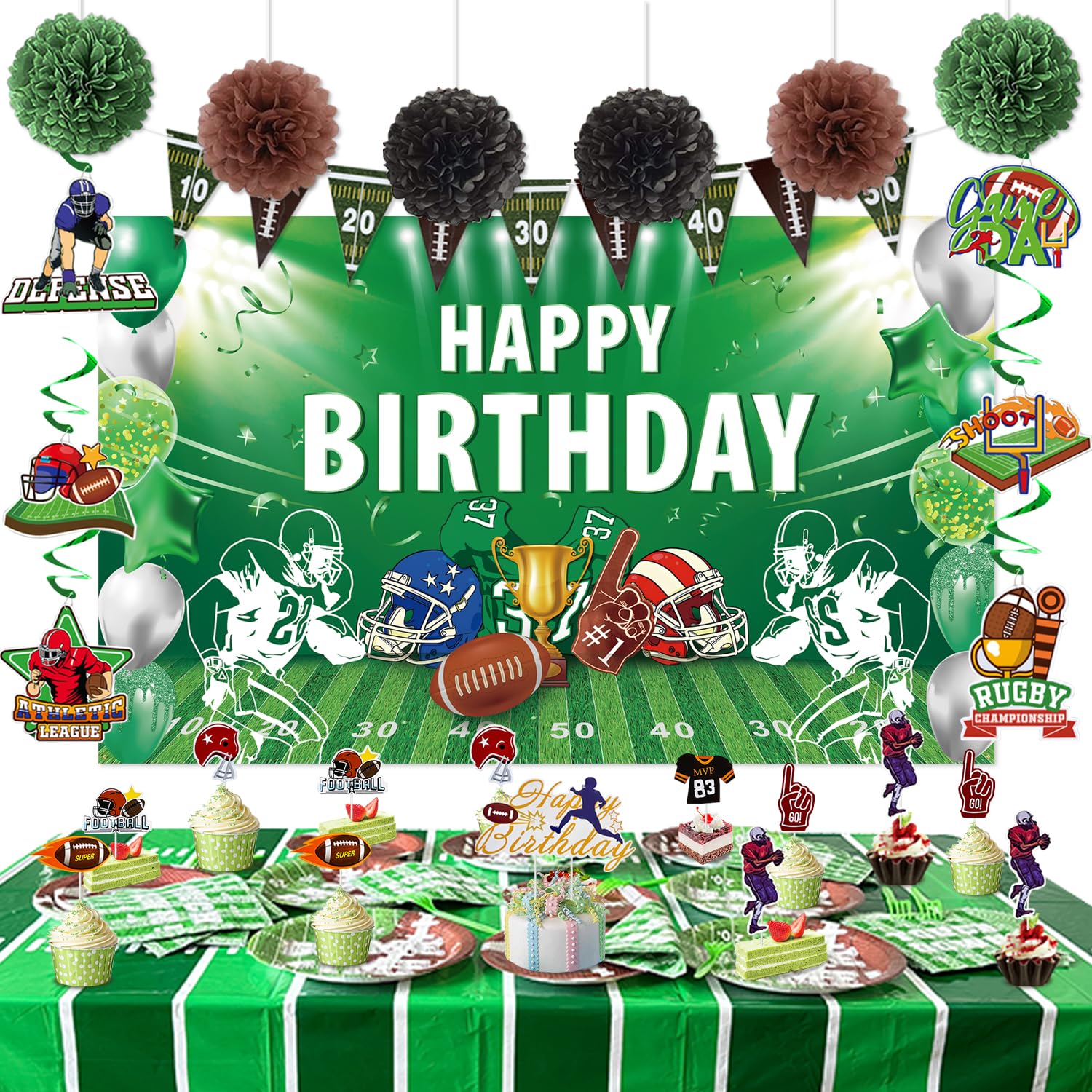 Football Party Decorations - 100 Pcs Party Supplies
