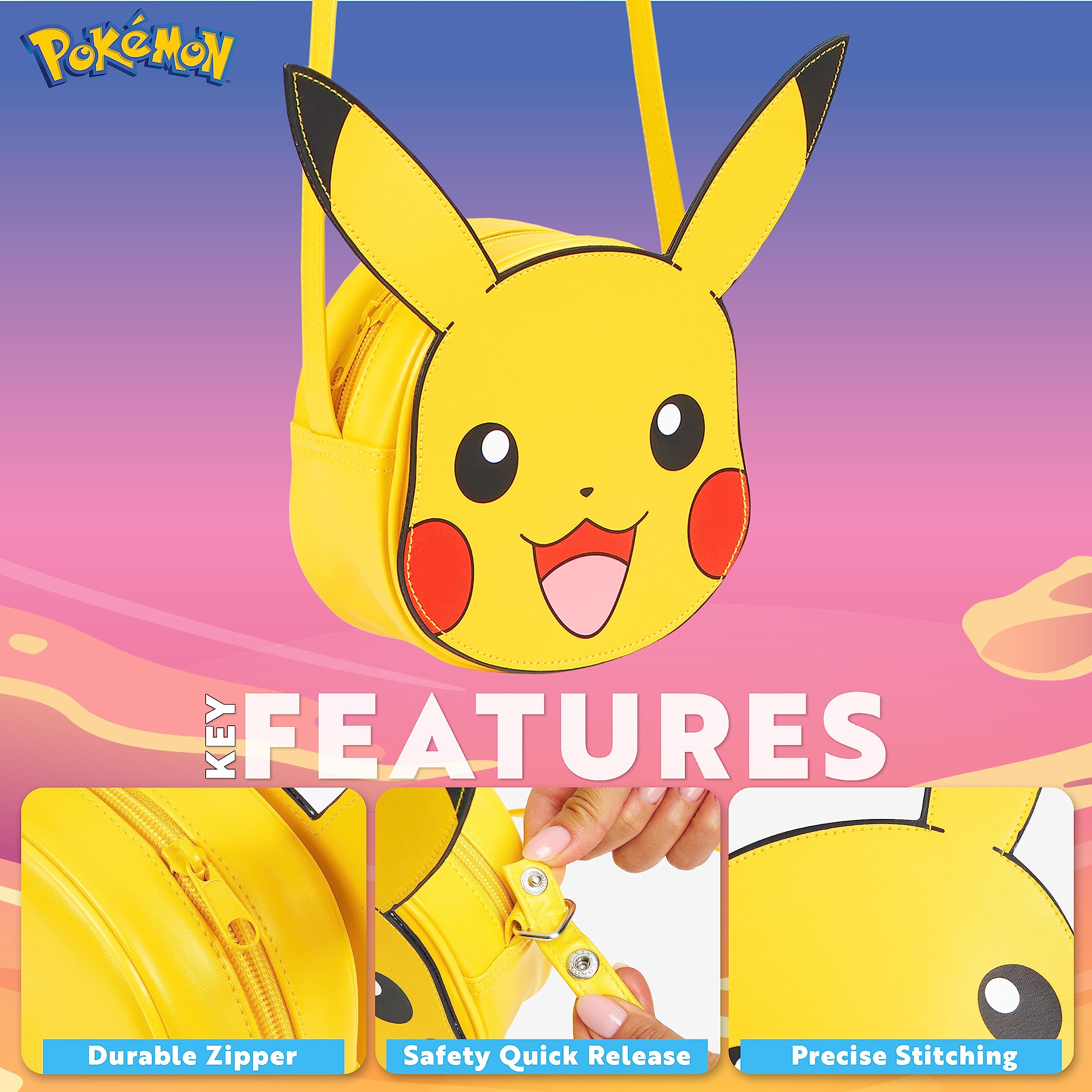 Pokemon Torba na ramię dla dziewcząt Pikachu Torba na ramię Dzieci Dziewczyny Akcesoria Oficjalny Towar Pokemon Prezenty