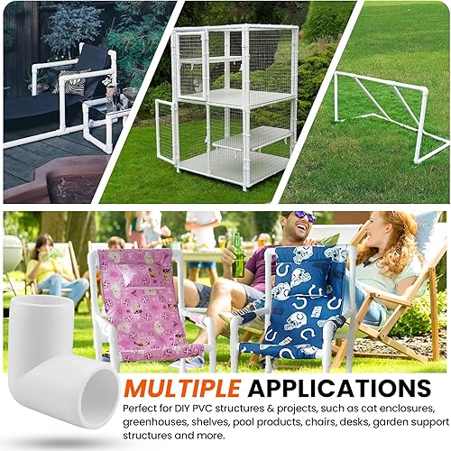 Miniatura 5 de SDTC Tech Paquete de 8 conectores de tubo de PVC de ángulo recto de 34 de pulgada y 90 grados para muebles, para estantes de PVC, marco de