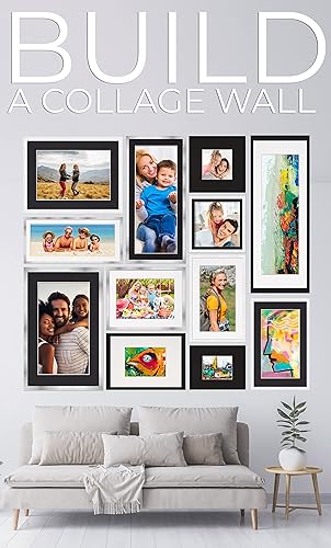 Miniatura 6 de Marco de 9 x 13 pulgadas con paspartú, marco de madera marrón de 11 x 15 pulgadas, hecho para exhibir impresión o póster de 9 x 13 pulgadas con