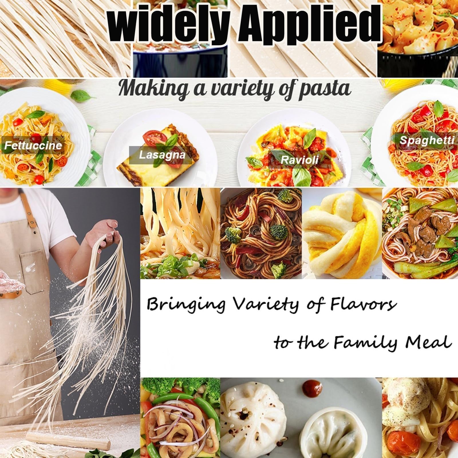 Cortador De Masa Comercial De Acero Inoxidable, Máquina Para Hacer Pasta Eléctrica Totalmente Automática, Para Espaguetis, Ravioli, Ajuste De Espesor Para Uso Doméstico(1.8mm round knife)