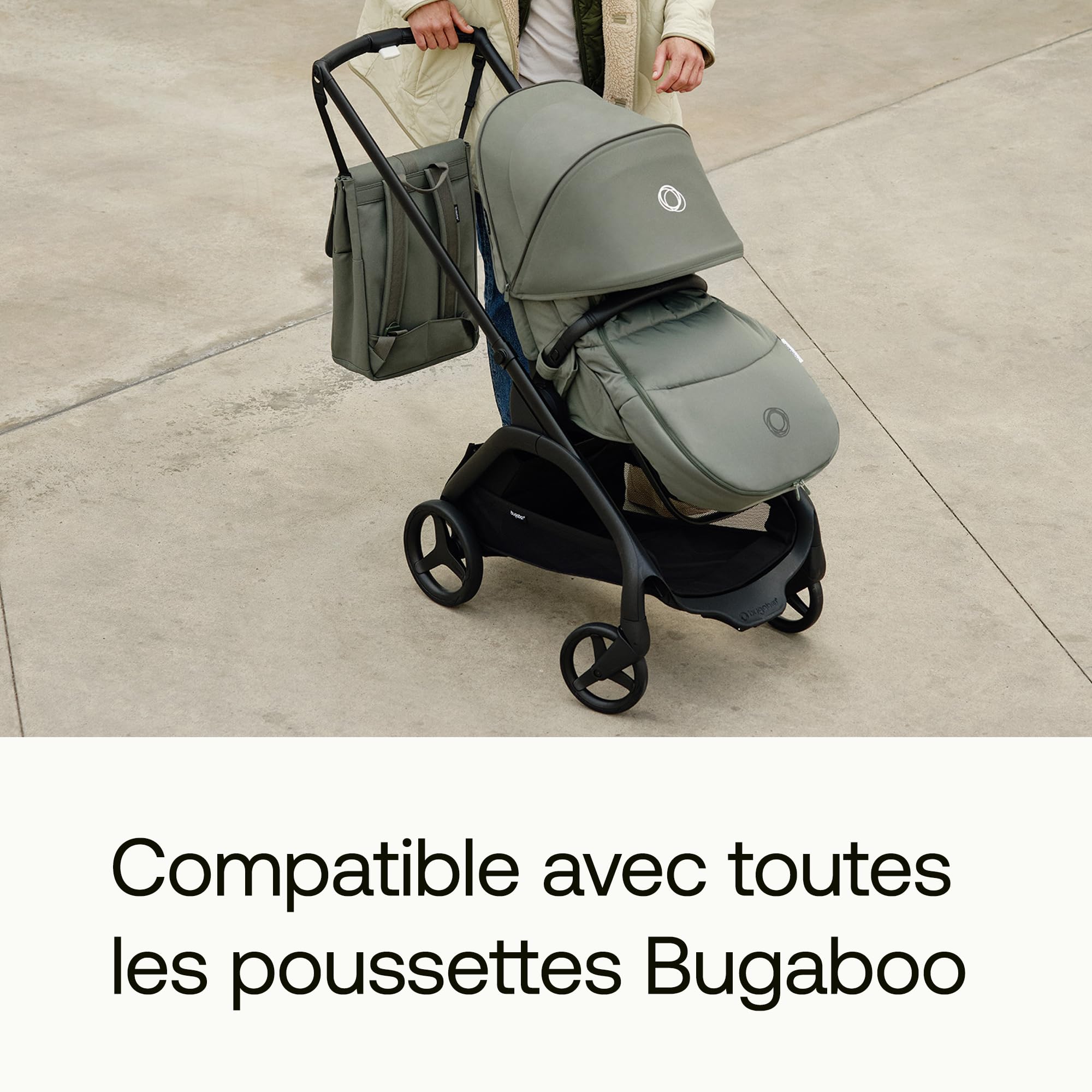 Bugaboo Sac à dos à langer, sac durable fabriqué à partir de matériaux recyclés, hydrofuge, facile à nettoyer, comprenant un matelas à langer et un porte-bouteille isotherme, Midnight Black