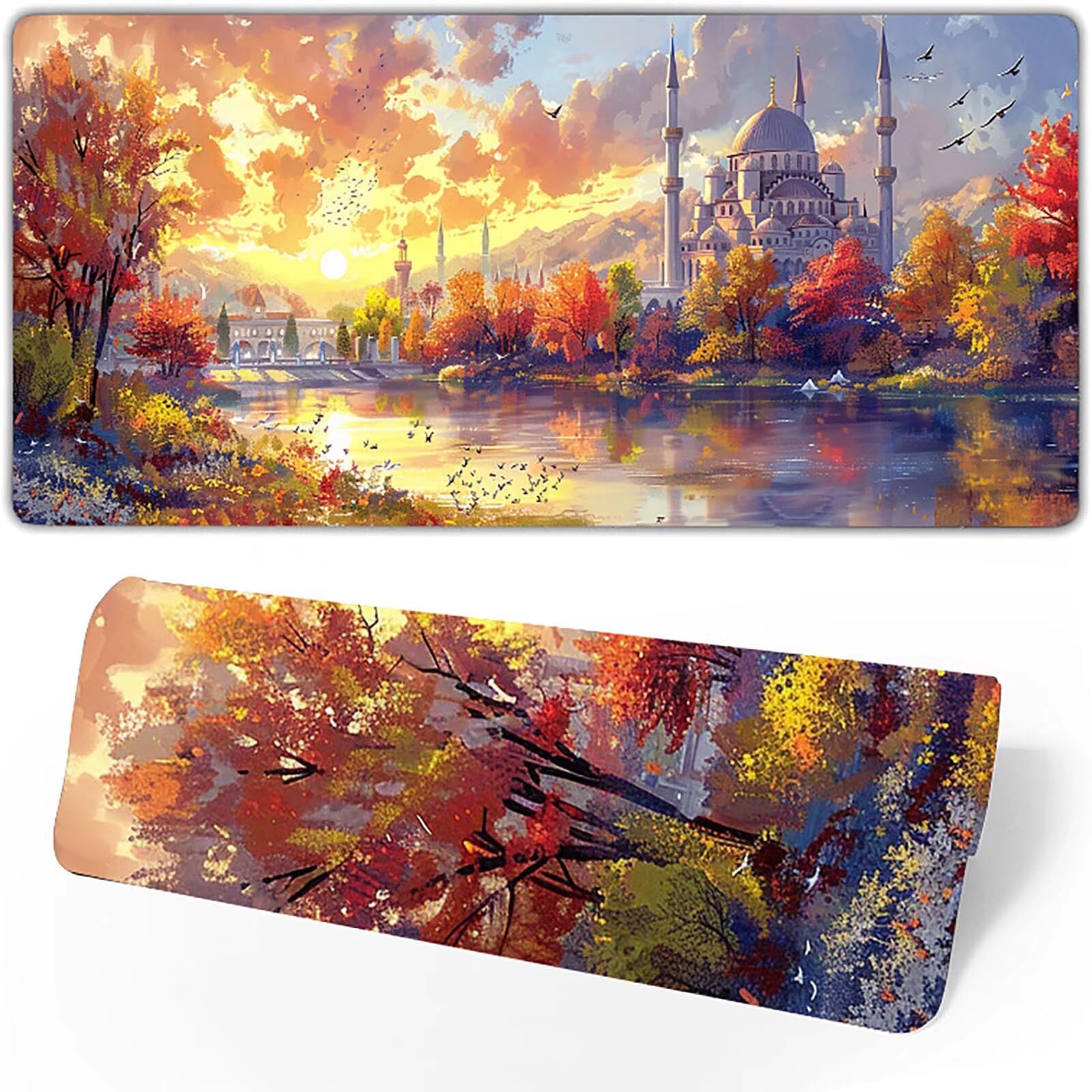Gamingowa podkładka pod mysz, żółta podkładka pod mysz, XXL, 1400 x 600 x 3 mm, XXL, podkładka pod mysz, akcesoria gamingowe z antypoślizgową podkładką, wodoodporna i trwała, do ozdabiania myszy i