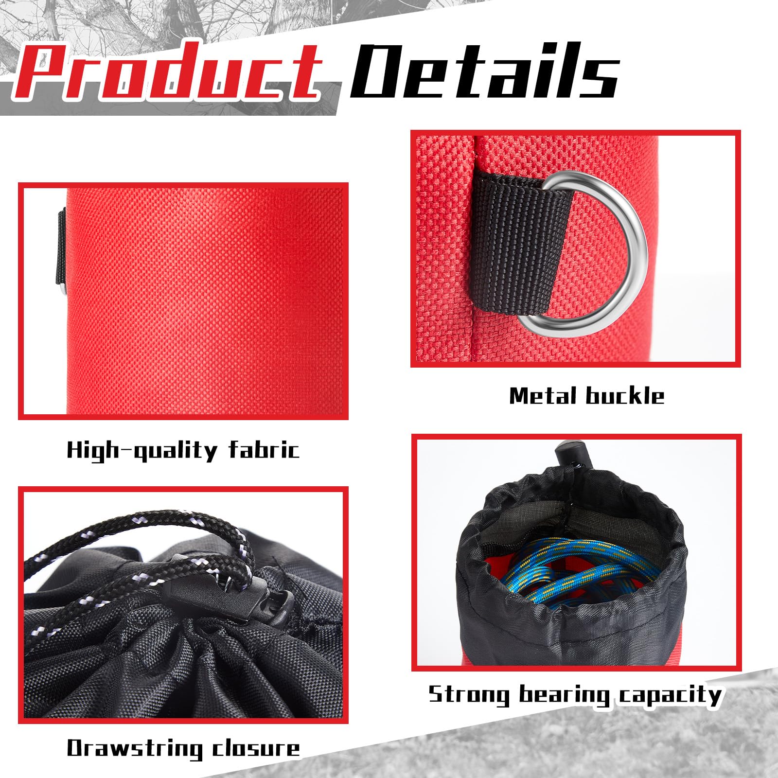 NewDoar 14KN Corde D'escalade Statique 8mm Cordon Accessoire Pour Équipement 10m,20m,30m,50m Corde D'évacuation Avec 2 Mousquetons Pour D' Escalade Sur Glace Corde De Sauvetage Incendie-Bleu/50m