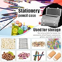 Vista 4 de 10 Pcak 6'' Plastic Storage Boxes, Small Storage Containers with Hinged Lids, Rectangle Clear Boxes for Beads, Jewelry, Game Pieces, Pens and Crafts