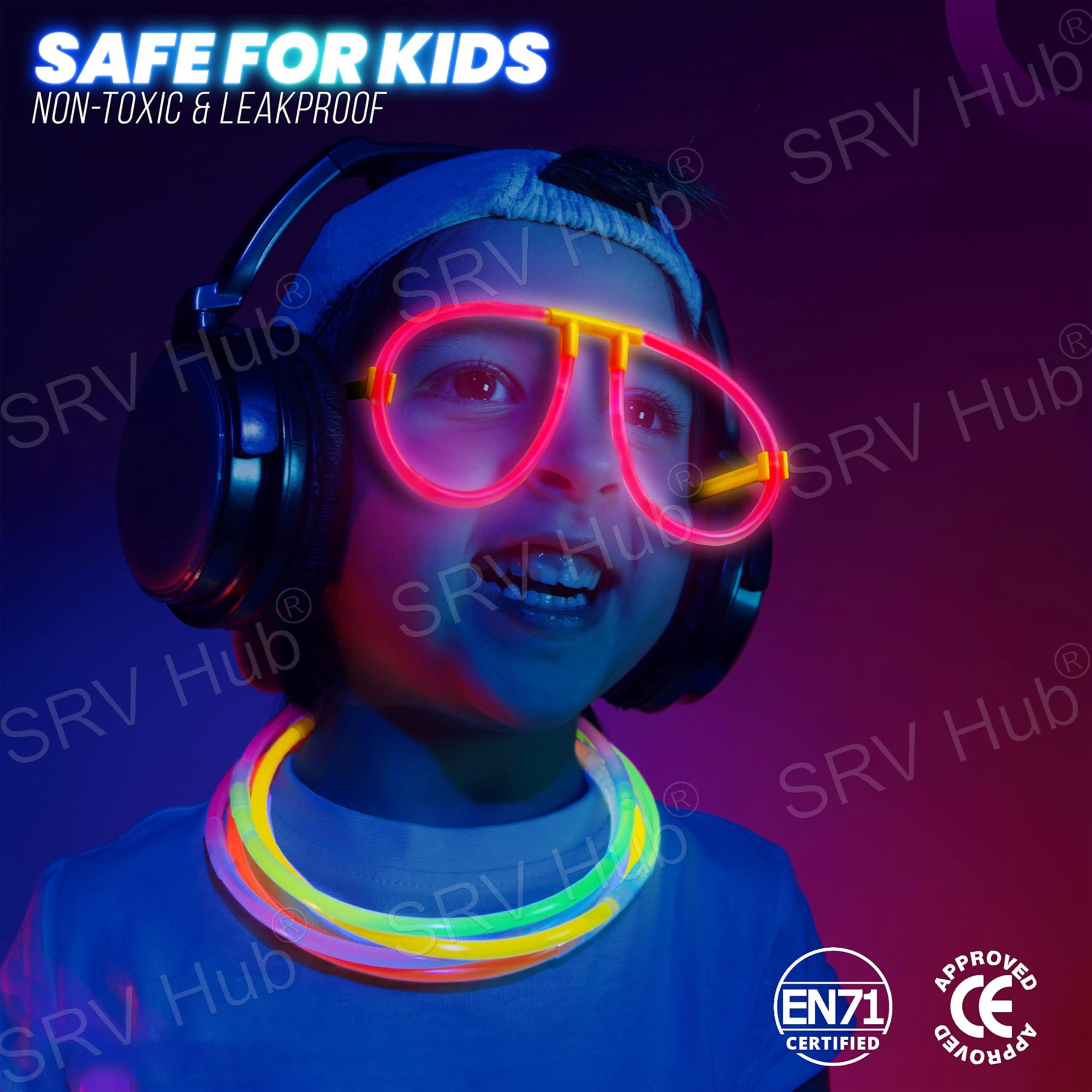 196 Pezzi Bastoncini Luminosi Per Feste – Con Connettori Per Bracciali E Collane, Neon, Per Bambini