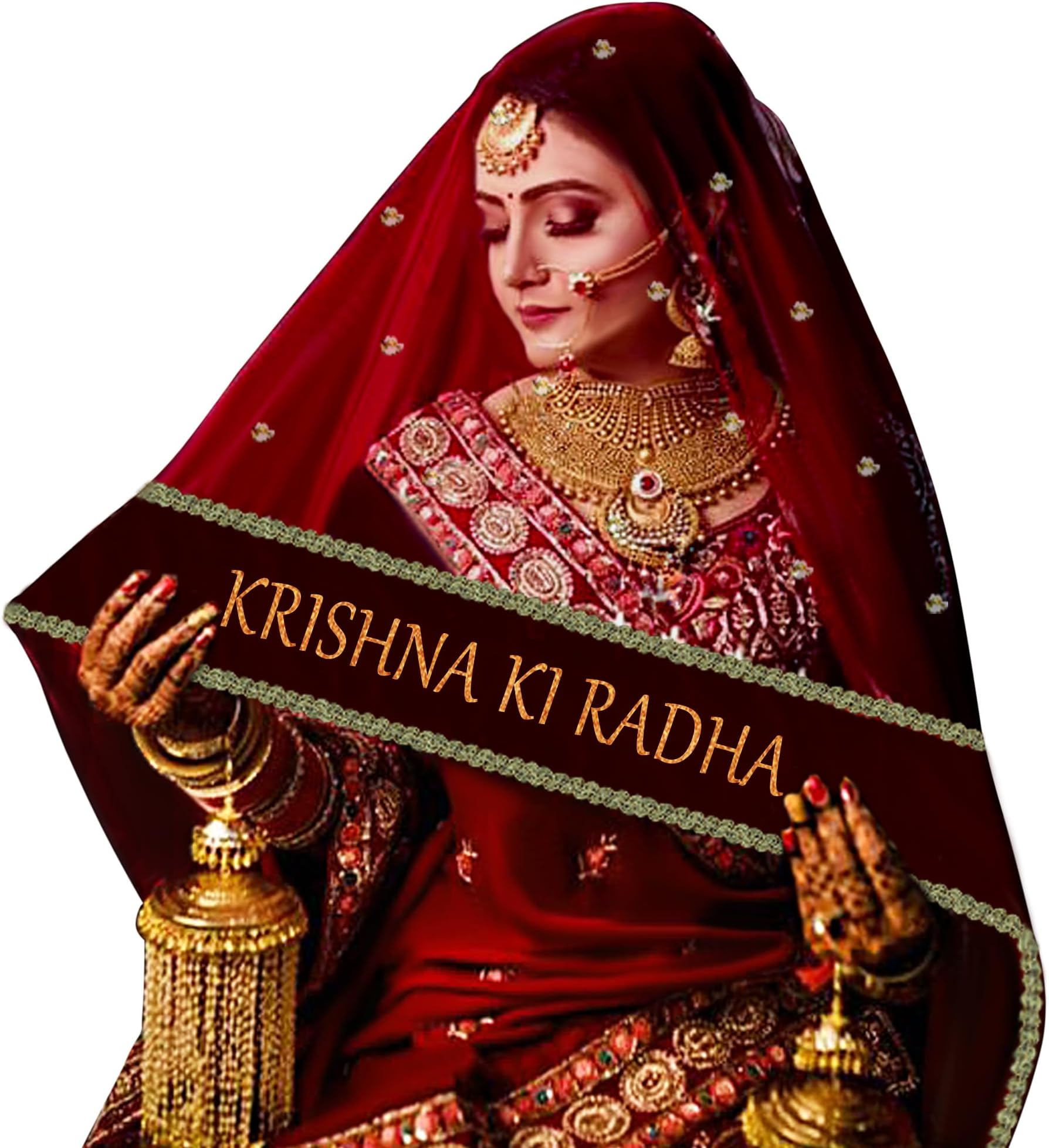 Sada Saubhagyawati Bridal Customized Dupatta | Name Bride Chunni & Dupattas | Dulhan Name Wala dupatta for Marriage, Indian, Punjabi, Sagan Ceremony, Mangni, Teej, Karwachauth