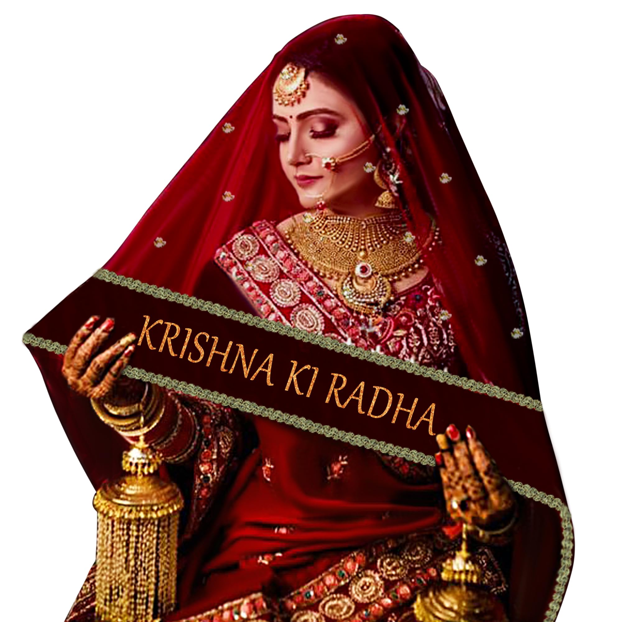 Sada Saubhagyawati Bridal Customized Dupatta | Name Bride Chunni & Dupattas | Dulhan Name Wala dupatta for Marriage, Indian, Punjabi, Sagan Ceremony, Mangni, Teej, Karwachauth