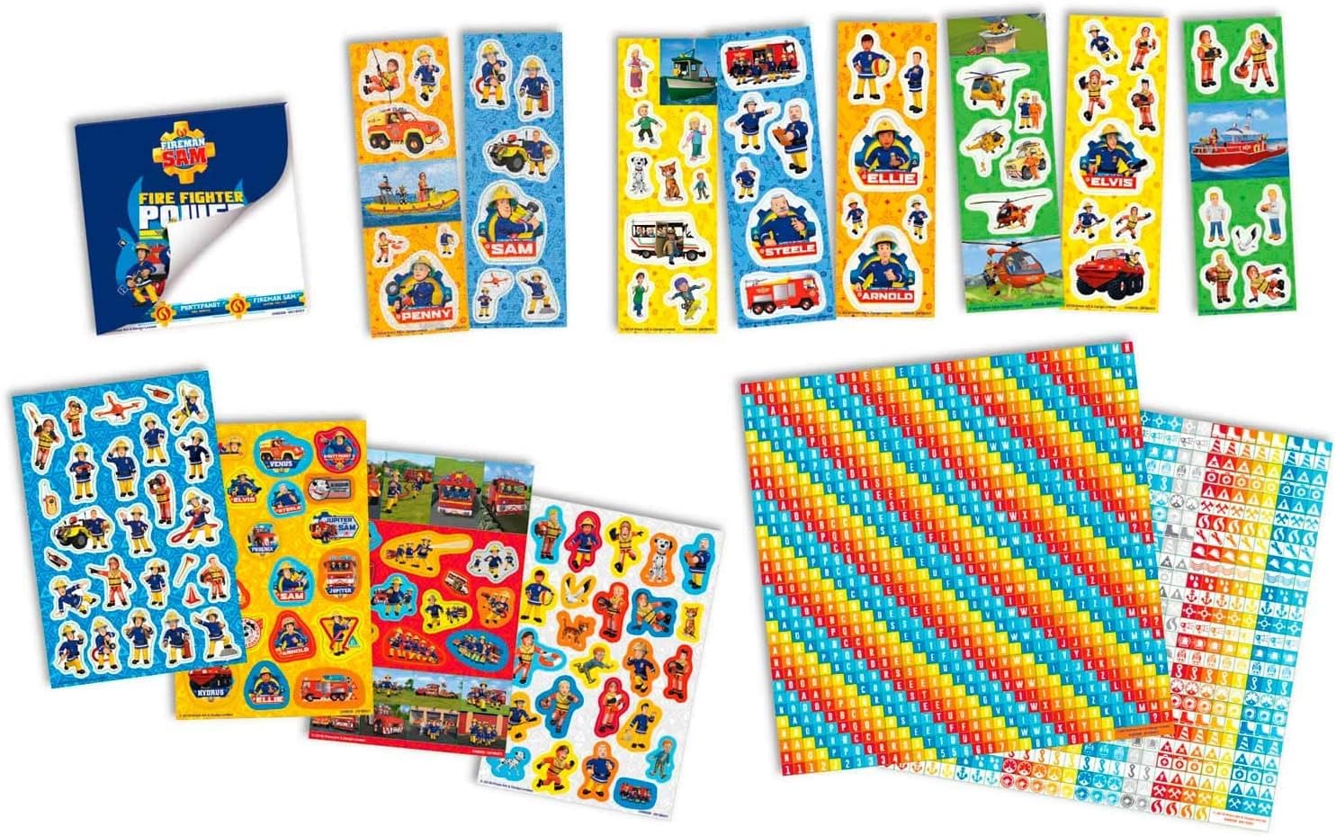 Totum Creative Kit - Fireman Sam - Sticker Box 12R+2S+Bookl - Box of Stickers Over 1000 with Notebook