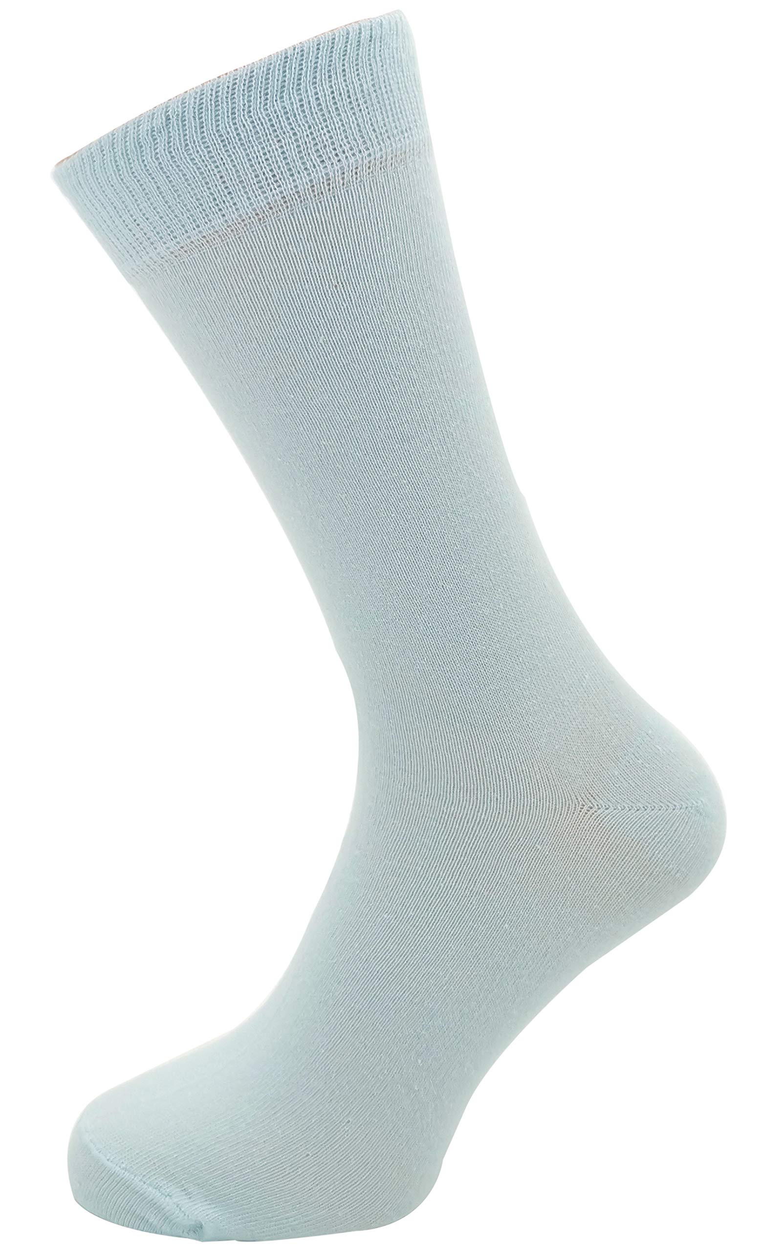 M MACAHEL Mens Plain Colour Ankle socks cotton rich size 6-11 (Baby Blue)