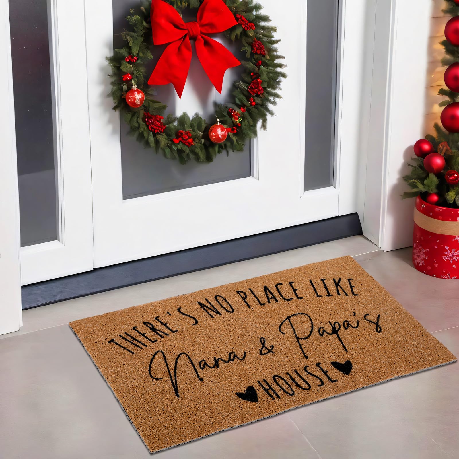 Tinideya Nana Papa Welcome Doormat for Mothers Day Grandma Grandparents Gifts, Gigi Mimi's Gifts from Grandkids Granddaughter for Modern Farmhouse Mat