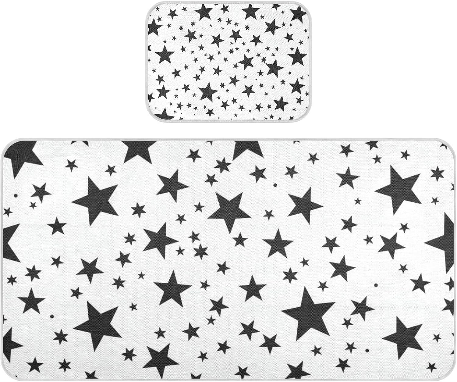 Black Stars Cooling Baby Waterproof Mattress 28" x 52" Breathable Crib Padding for Baby&Toddler