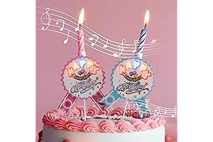 Velas de Cumpleaños Mágicas con Música Electrónica y Luces Brillantes para Tartas de Niños (Azul)