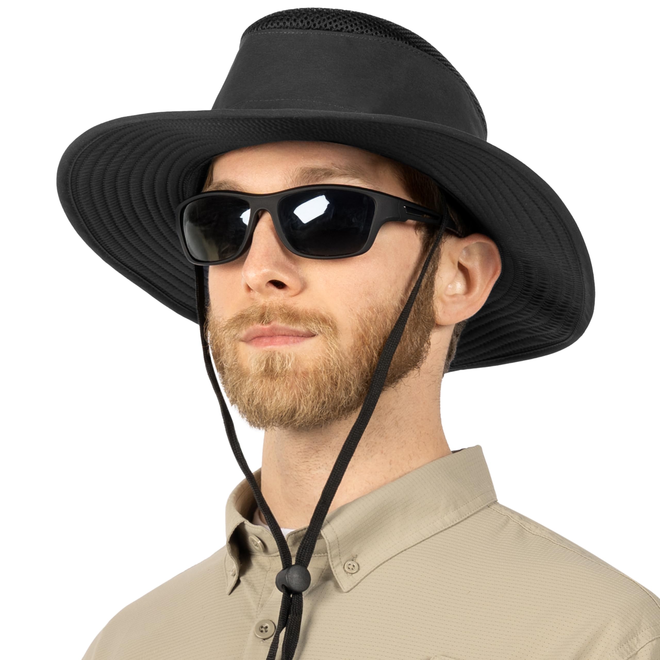 SUN CUBE Wide Brim Sun Hat for Men Women, Sun Protection UV Hat, Safari Hiking Boonie Hat