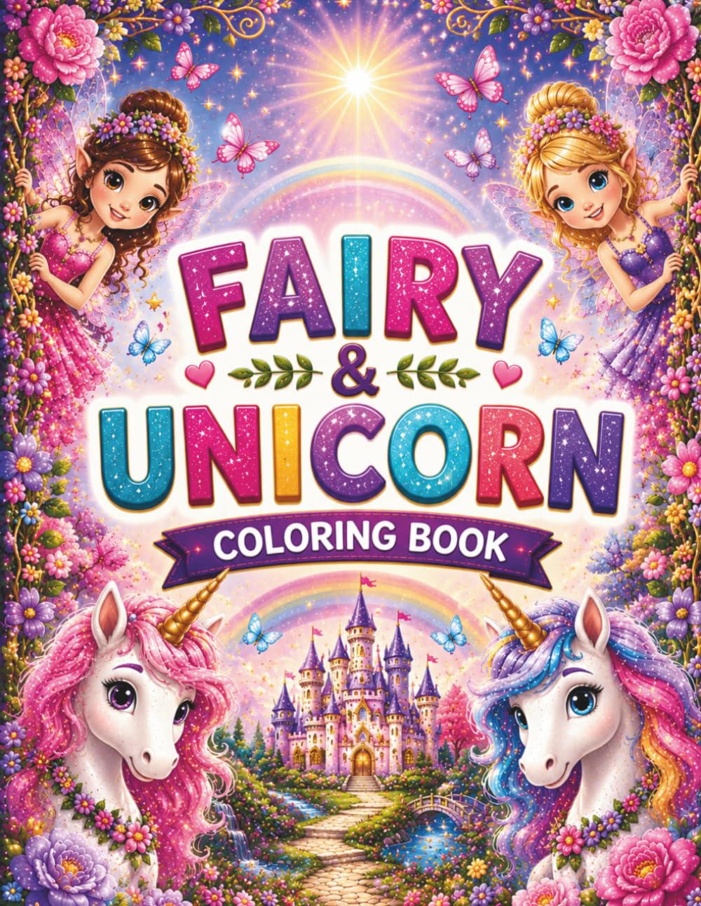 Fairy and Unicorn Coloring Book