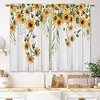 Vista 39 de Cortinas de cocina marrón con temática de café, estilo campestre, rústico, moderno, latte, pequeñas, cortas, para ventana de cafetería, cortinas