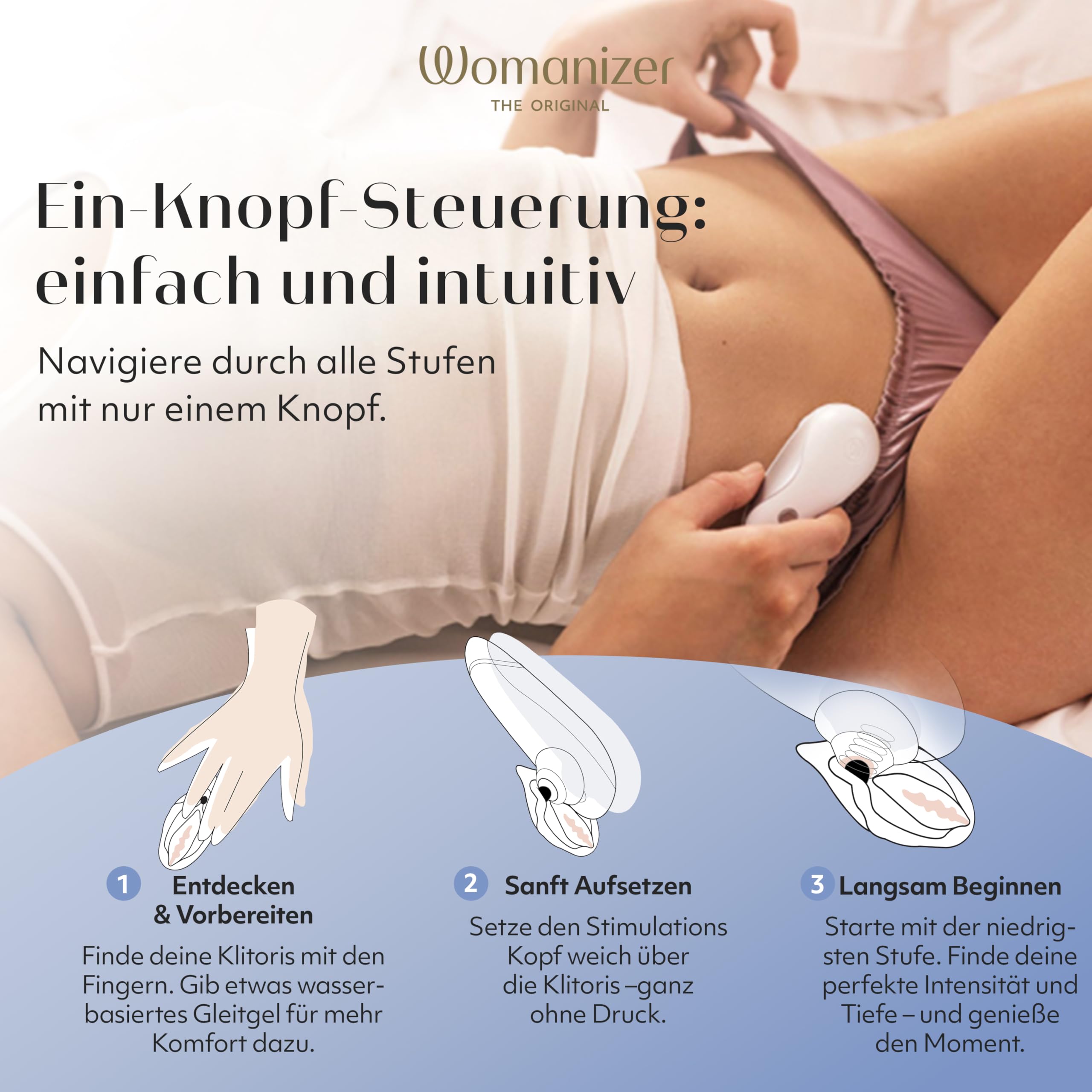 Womanizer Starlet Klitoris Sauger Erotik Vibrator für Frauen Sex Spielzeug | Klitoris Stimulator für sie mit 4 Intensitätsstufen | Leise | Wasserfest | Wiederaufladbar Druckwellenvibrator | Weiß