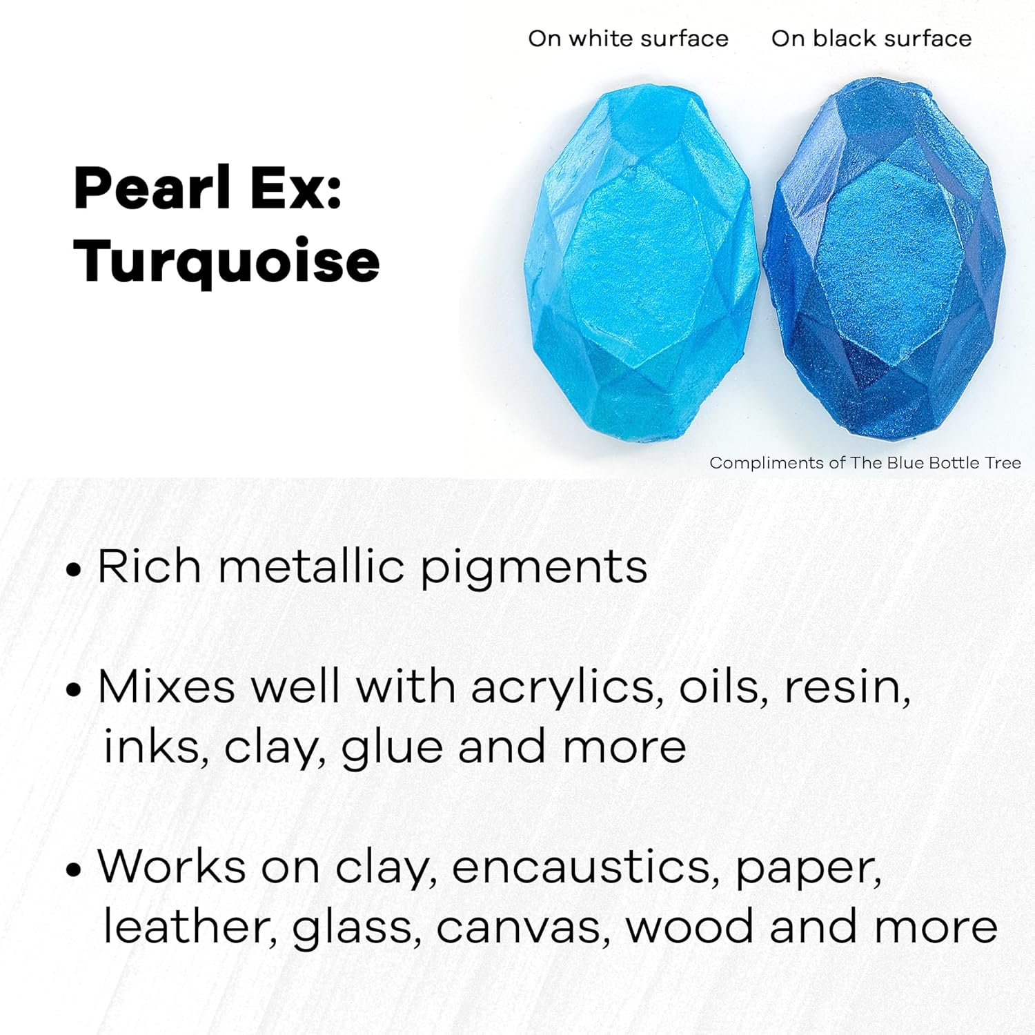 Jacquard Pearl Ex Pigment Powder 4oz Turquoise - Loose Mica Powder for Epoxy Resin, Watercolors, Calligraphy Ink & Clay - Epoxy Pigment Powder - Epoxy Resin Color