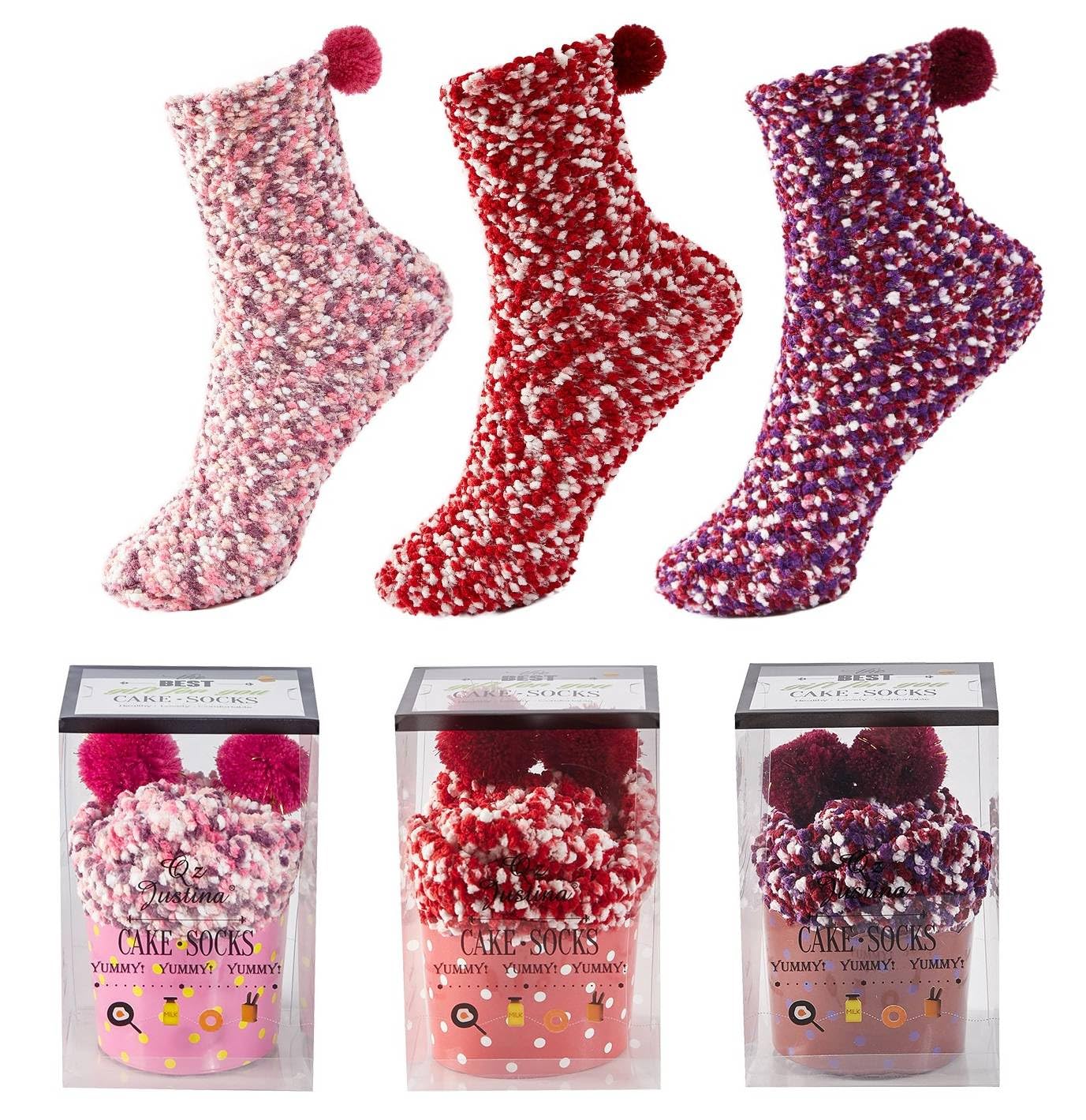 JARSEEN 2/3 Confezione Regalo Calzini Natale Calze San Valentino Caldi Donna Super Morbidi Calzettoni DIY