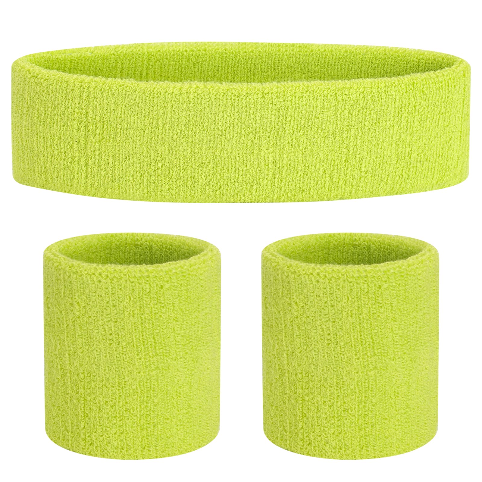 ONUPGO Sweatband Set Sports Headband Wristband Set Sweatbands Terry Cloth Wristband Wrist Sweatband Headbands Moisture Wicking Sweat Absorbing Head Band