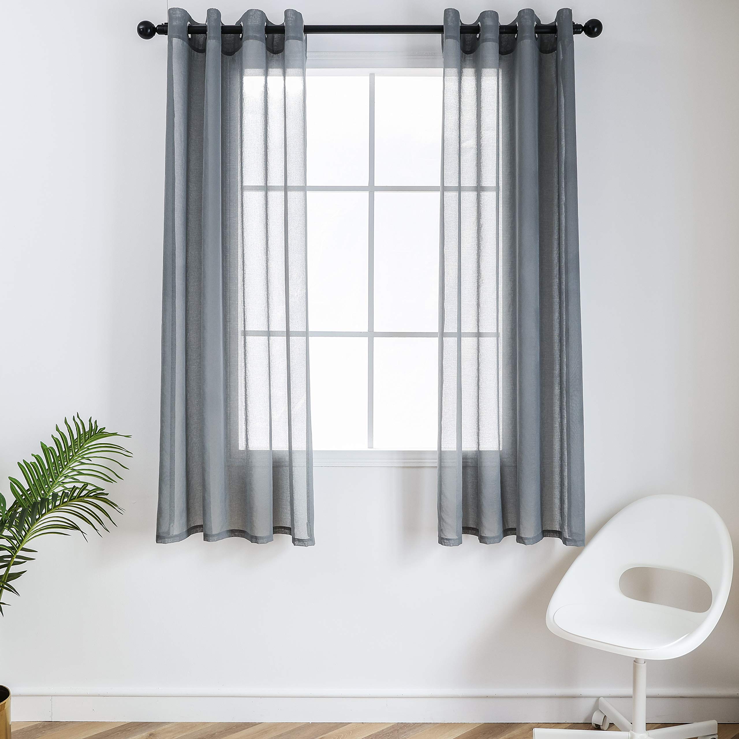 CUCRAF Transparente Gardinen mit ösen Sheer Voile Vorhänge Wohnzimmer & Schlafzimmer