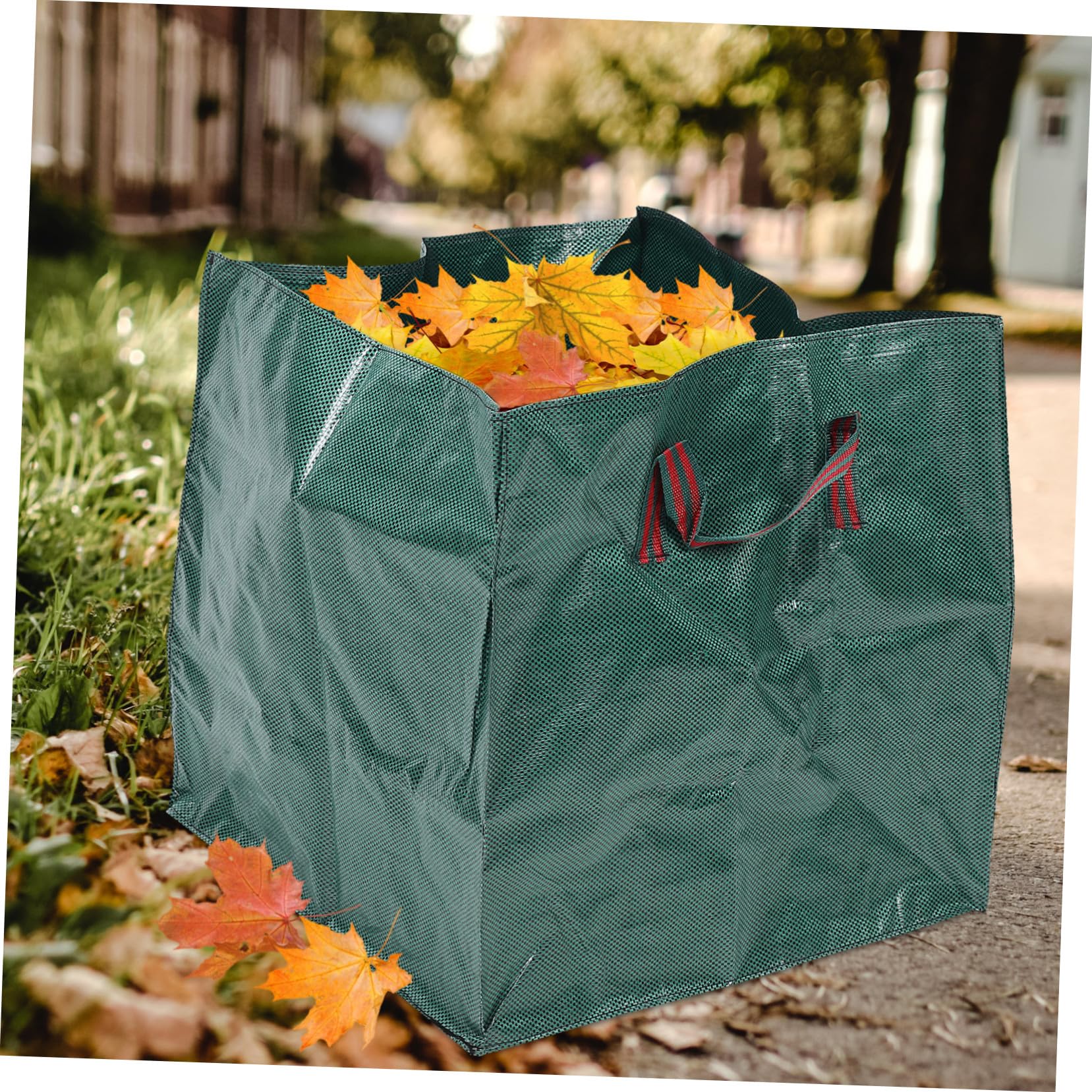 Didiseaon 2 Stück Gartensack Groß Quadratisch aus Robustem Material Grün Tragbarer Gartenabfallbehälter für Laub Grünschnitt und Gartenmüll Faltbarer Mehrzwecksack für Garten Camping