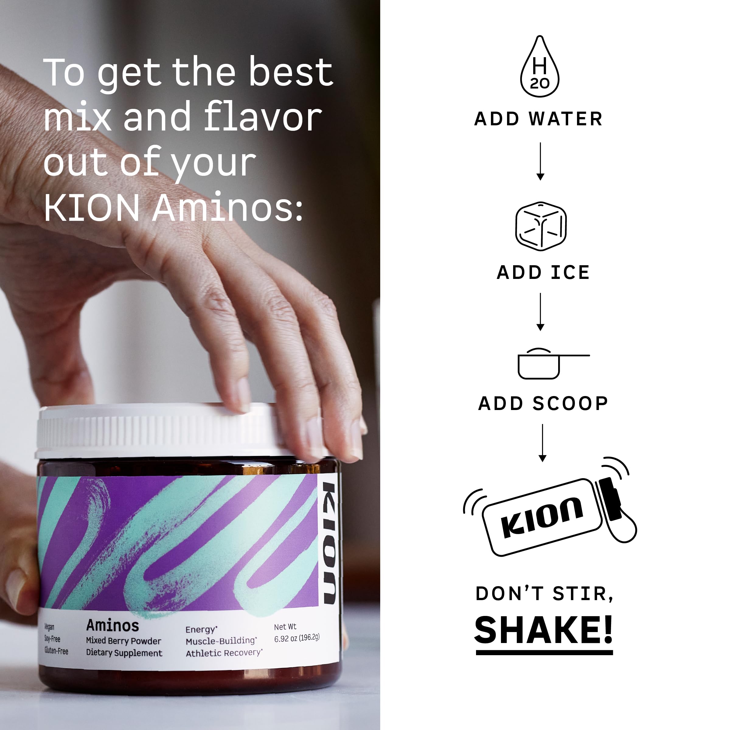 Kion Aminos Essential Amino Acids Powder | All 9 EAAs + BCAAs for Lean Muscle, Recovery & Energy | Sugar-Free, Caffeine-Free — Amazon image 5
