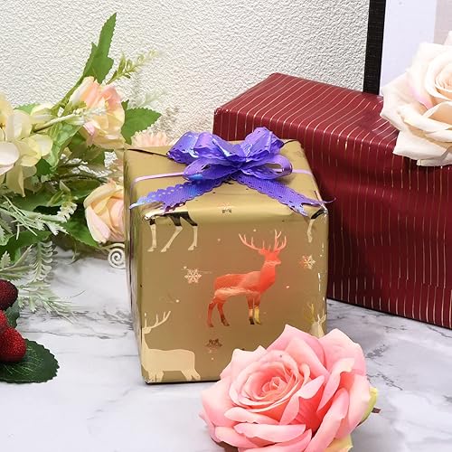 Miniatura 6 de PATIKIL Lazos iridiscentes de 2.2 pulgadas, paquete de 40 lazos de cuerda para envolver regalos, corbatín decorativo para bodas, fiestas,