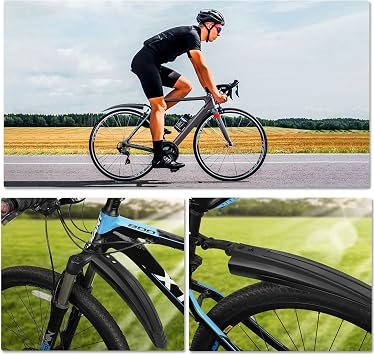 Bike Mudguard Set, Portable Adjustable Road Mountain Bike Bicycle Cycling Tires Front and Rear Mud Guard Fenders for MTB Mountain Road Bike