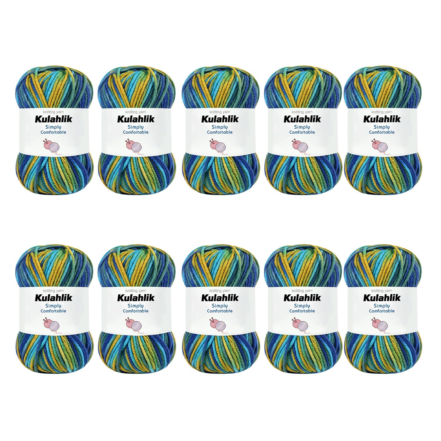 250g(5x50g) Acrylic Yarn for Crochet/Knitting, Colorful Gradient Yarn Thread, 5 Rolls Skeins, Perfect for Any Knitting Crochet and Crafts Mini Project — view 42