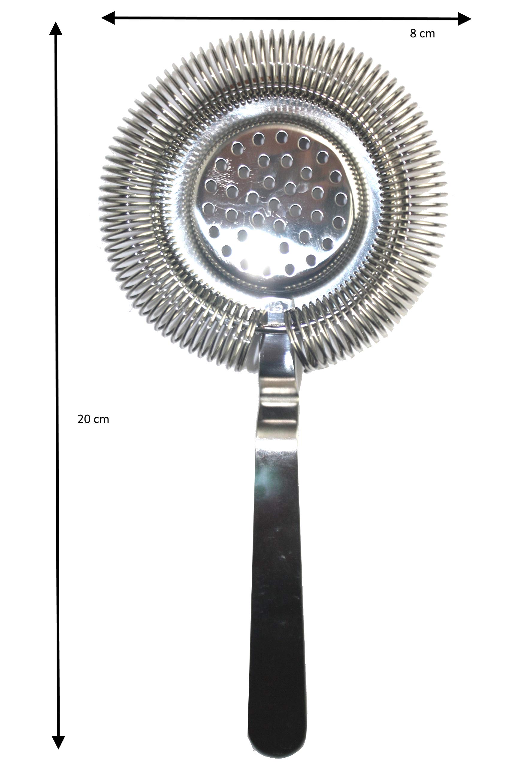 Filtro da cocktail in acciaio inossidabile per mescolare e shakerare in vetro, set di 2 pezzi in inox argentato (4 colori disponibili)