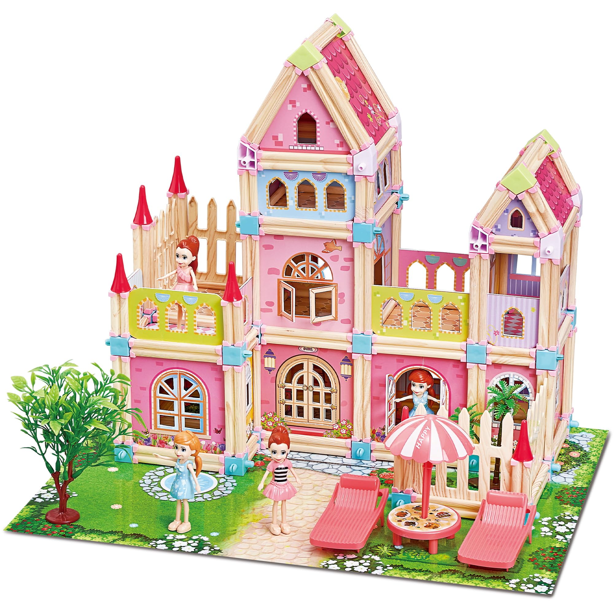 234 Pieces Castle Dollhouse| Stacking Educational Toys | Develops Thinking Skills| Creative Play| House Model Game for Kids- Multicolour