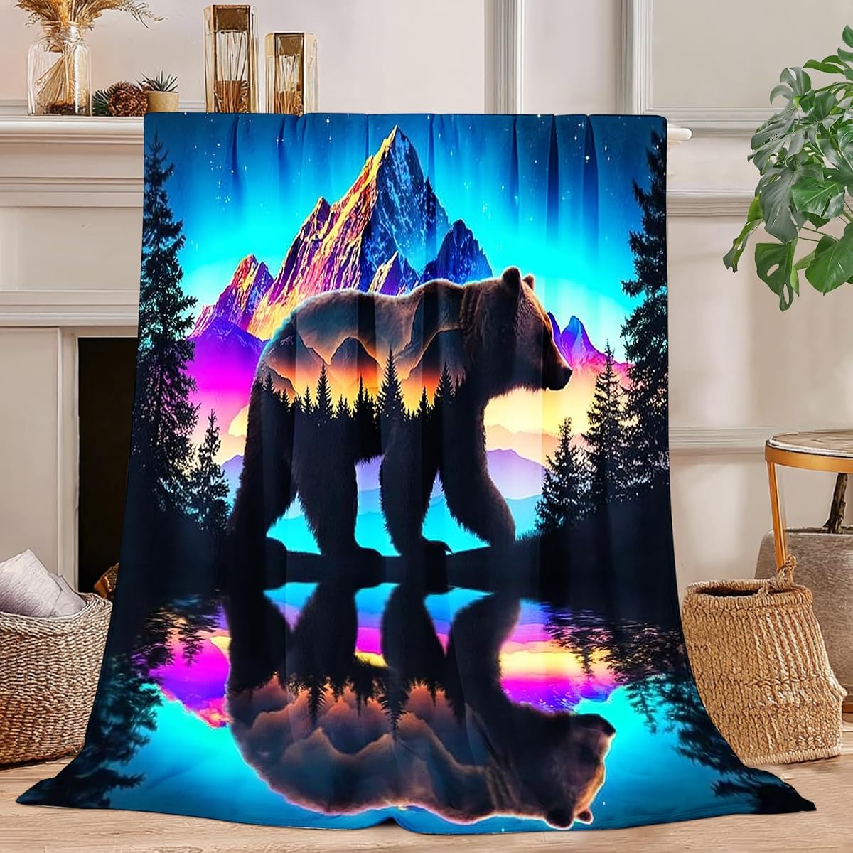 Bear Blanket Bear Fleece Throw Blanket Super Soft Fuzzy Plush Cozy Warm Bears Decor Stuffed Bedding Blankets Gift for Boys Girls Men Women Kids & Adult 50"X40"