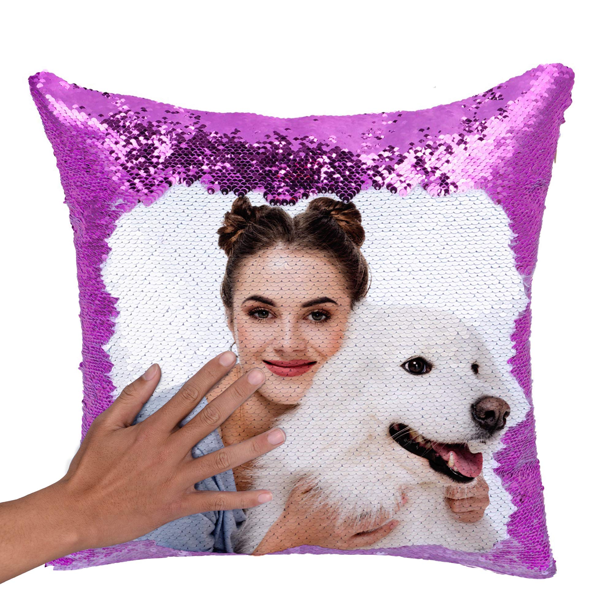 personalized picture sequin pillow