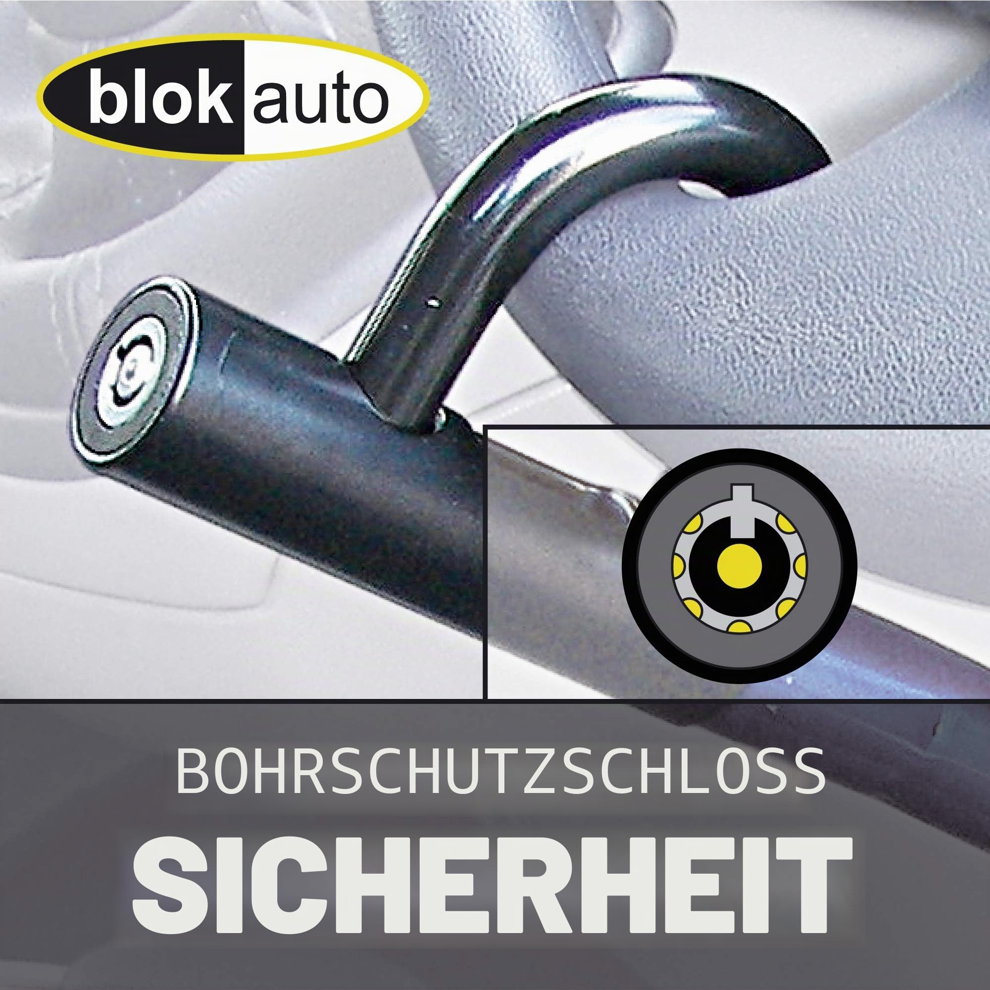905/B Lenkradsperre Diebstahlsicherung Lenkrad Pedal Auto, Gepanzert und Gelenkig, Anpassungsfähig, Sicherheitsschloss, Lenkradschloss für Auto, Transporter, Lieferwagen, Wohnwagen
