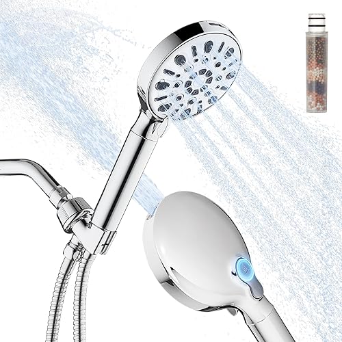 Cabezal de ducha filtrado con modos de pulverización múltiple, filtro de ducha de mano de alta presión para cabezal de ducha de filtro de agua dura