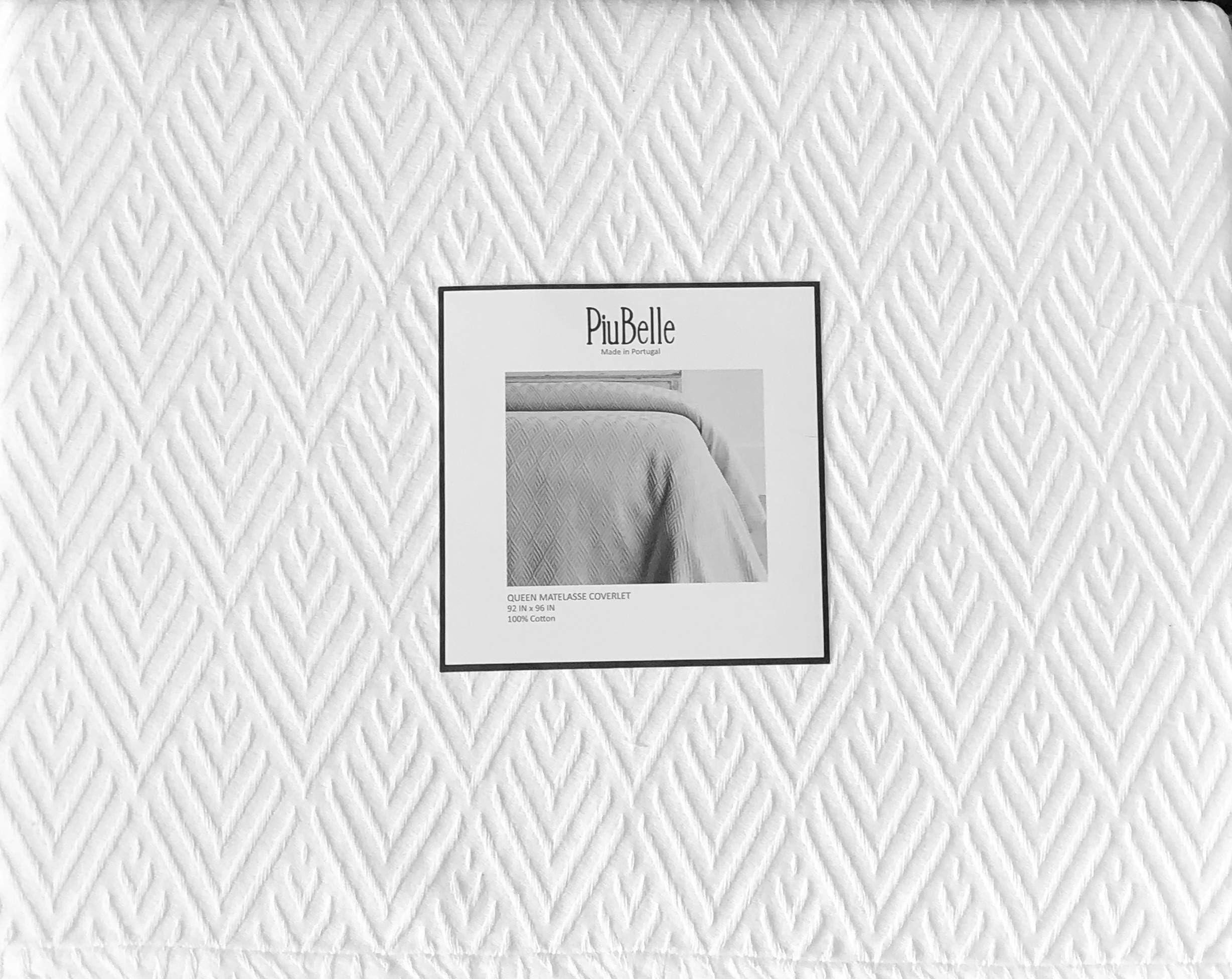 Piu Belle Portugal Solid White Matelasse Bedspead Coverlet