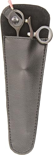 Miniatura 2 de ShearsDirect Juego giratorio japonés 440C de 22 dientes de titanio negro con tensión de piedra rosa, 7.5 pulgadas