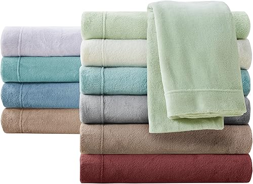 Miniatura 10 de Sleep Philosophy True North Soloft Juego de sábanas de felpa resistente a las arrugas, cálidas, suaves y de forro polar con bolsillo profundo de 14