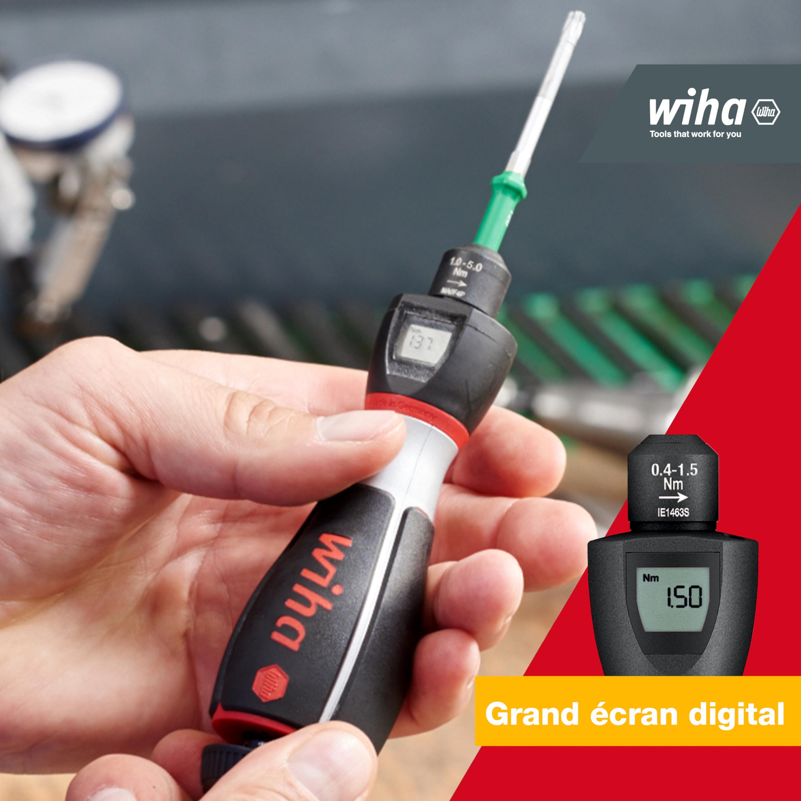 Wiha 2835 Tournevis dynamométrique avec Ecran digital 40 à 150 Nm