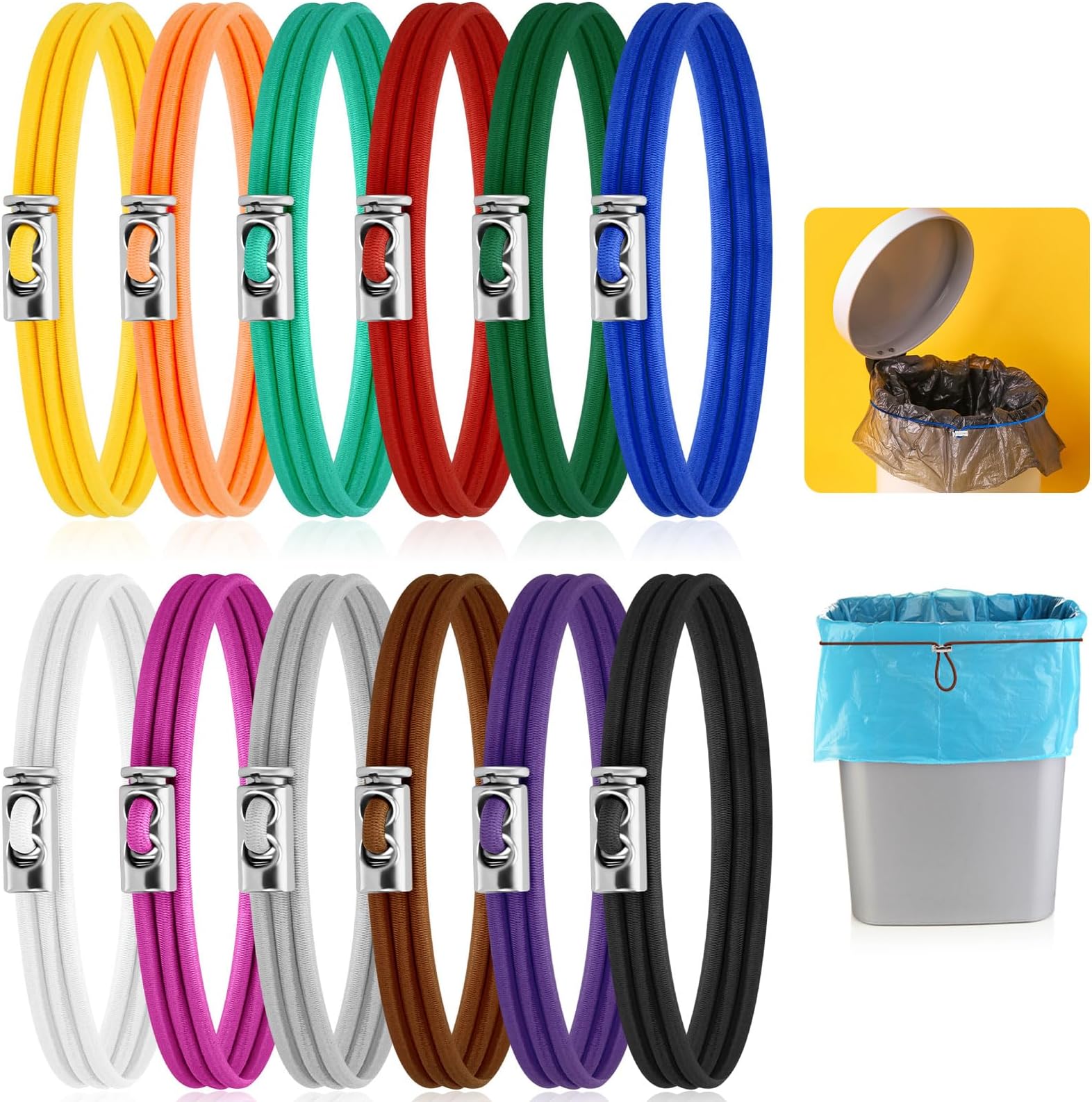Garbage Bandz Reusable Elastic Rubber Bands for Trash Cans